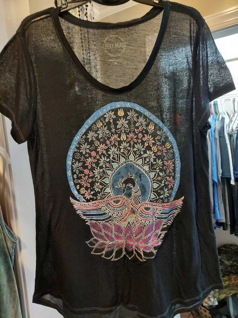 Lucky Brand Peacock Graphic Tee